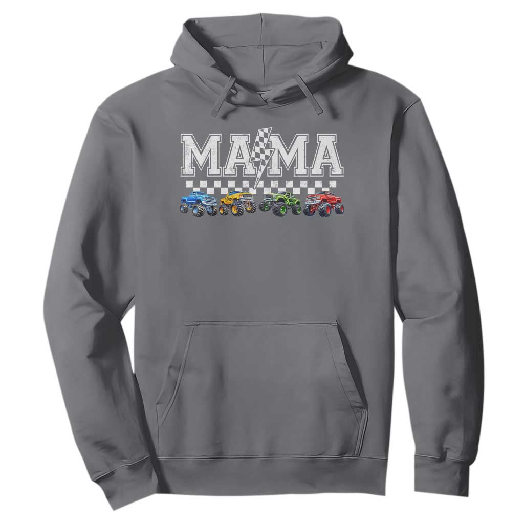 Monster Truck Mama Hoodie Funny Truck Mom Checkered Mother's Day TS11 Charcoal Print Your Wear