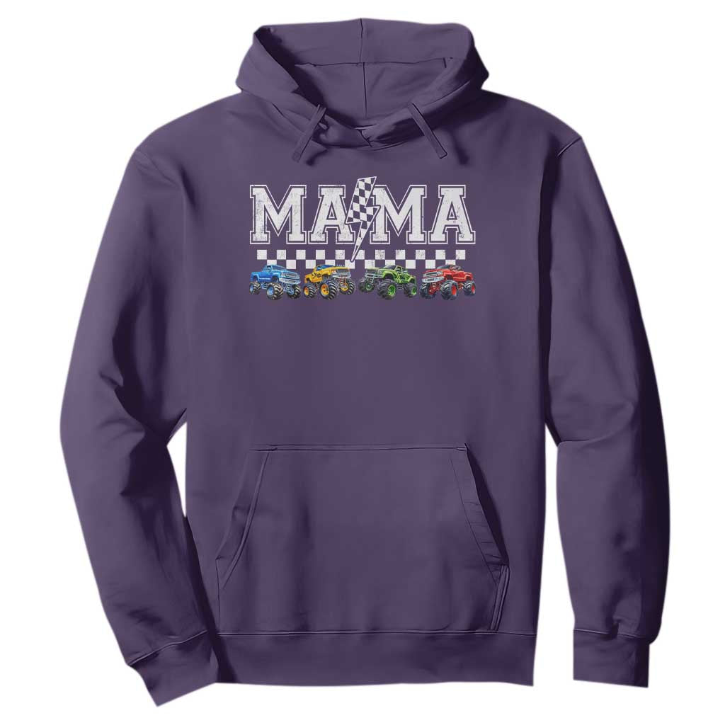 Monster Truck Mama Hoodie Funny Truck Mom Checkered Mother's Day TS11 Purple Print Your Wear