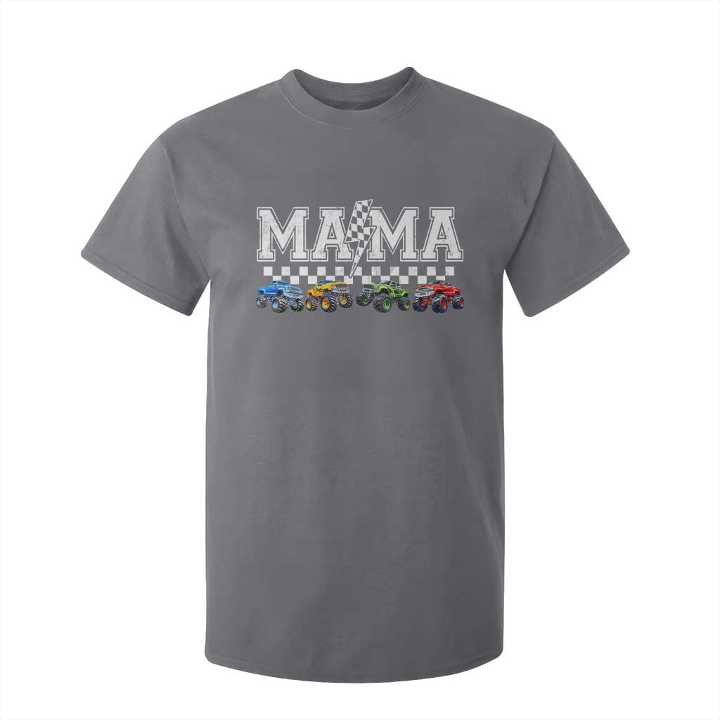 Monster Truck Mama T Shirt For Kid Funny Truck Mom Checkered Mother's Day TS11 Charcoal Print Your Wear