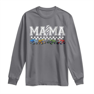 Monster Truck Mama Long Sleeve Shirt Funny Truck Mom Checkered Mother's Day TS11 Charcoal Print Your Wear