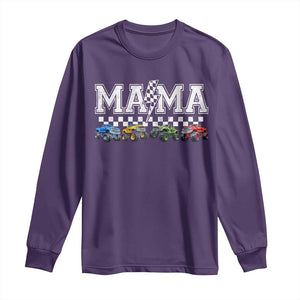 Monster Truck Mama Long Sleeve Shirt Funny Truck Mom Checkered Mother's Day TS11 Purple Print Your Wear