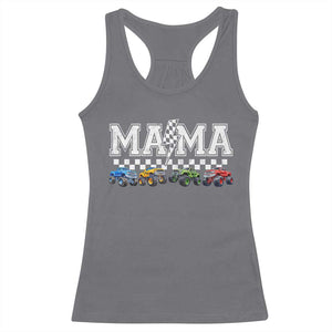 Monster Truck Mama Racerback Tank Top Funny Truck Mom Checkered Mother's Day TS11 Charcoal Print Your Wear