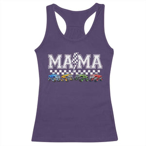 Monster Truck Mama Racerback Tank Top Funny Truck Mom Checkered Mother's Day TS11 Purple Print Your Wear