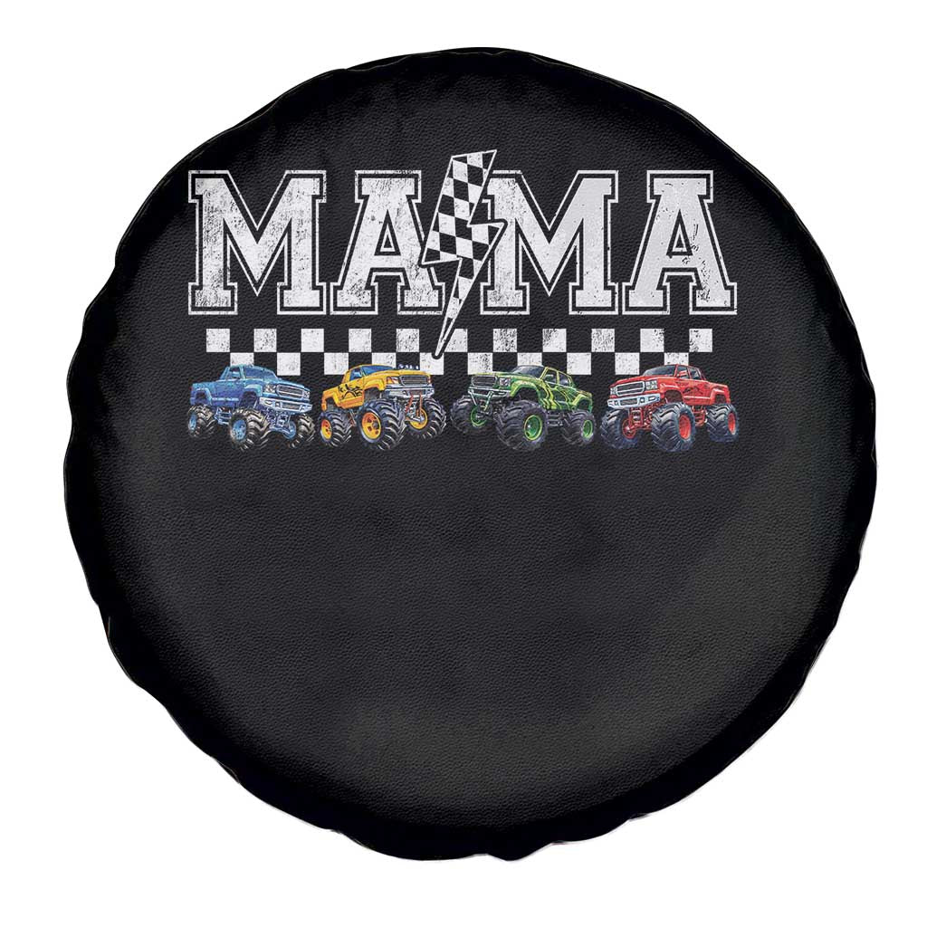 Monster Truck Mama Spare Tire Cover Funny Truck Mom Checkered Mother's Day TS11 Print Your Wear