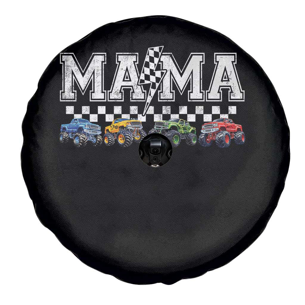 Monster Truck Mama Spare Tire Cover Funny Truck Mom Checkered Mother's Day TS11 Print Your Wear