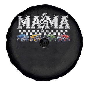 Monster Truck Mama Spare Tire Cover Funny Truck Mom Checkered Mother's Day TS11 Print Your Wear