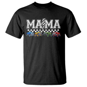 Monster Truck Mama T Shirt Funny Truck Mom Checkered Mother's Day TS11 Black Print Your Wear