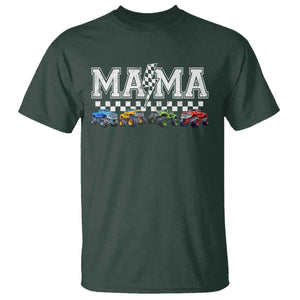 Monster Truck Mama T Shirt Funny Truck Mom Checkered Mother's Day TS11 Dark Forest Green Print Your Wear