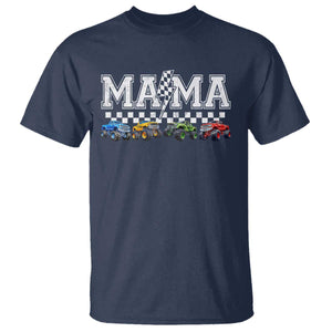 Monster Truck Mama T Shirt Funny Truck Mom Checkered Mother's Day TS11 Navy Print Your Wear