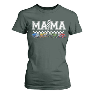 Monster Truck Mama T Shirt For Women Funny Truck Mom Checkered Mother's Day TS11 Dark Forest Green Print Your Wear