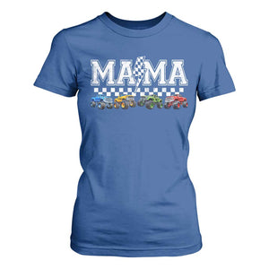 Monster Truck Mama T Shirt For Women Funny Truck Mom Checkered Mother's Day TS11 Royal Blue Print Your Wear
