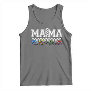 Monster Truck Mama Tank Top Funny Truck Mom Checkered Mother's Day TS11 Black Heather Print Your Wear