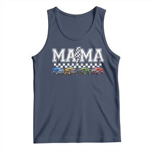 Monster Truck Mama Tank Top Funny Truck Mom Checkered Mother's Day TS11 Navy Print Your Wear