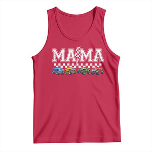 Monster Truck Mama Tank Top Funny Truck Mom Checkered Mother's Day TS11 Red Print Your Wear