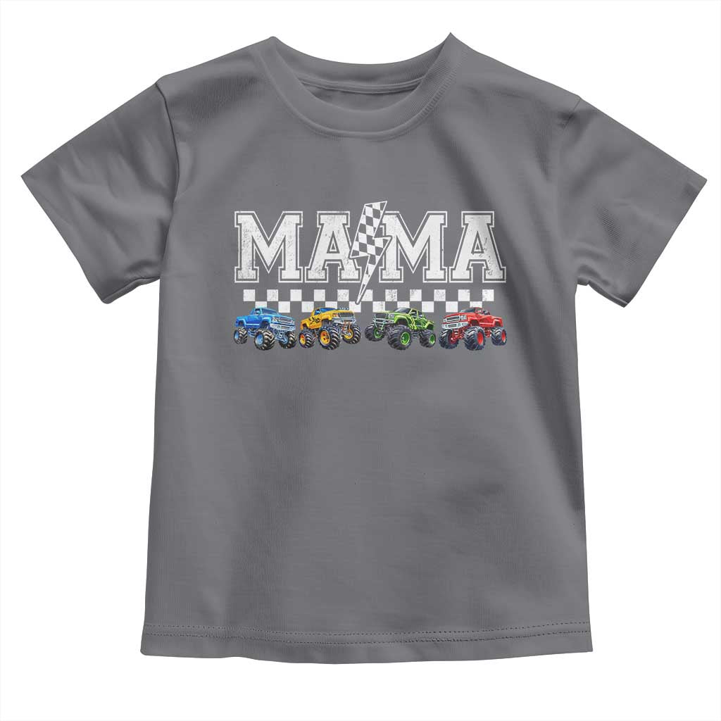 Monster Truck Mama Toddler T Shirt Funny Truck Mom Checkered Mother's Day TS11 Charcoal Print Your Wear