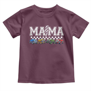 Monster Truck Mama Toddler T Shirt Funny Truck Mom Checkered Mother's Day TS11 Maroon Print Your Wear