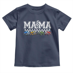 Monster Truck Mama Toddler T Shirt Funny Truck Mom Checkered Mother's Day TS11 Navy Print Your Wear