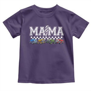 Monster Truck Mama Toddler T Shirt Funny Truck Mom Checkered Mother's Day TS11 Purple Print Your Wear