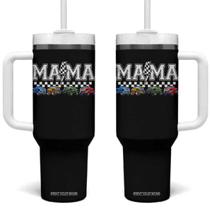 Monster Truck Mama Tumbler With Handle Funny Truck Mom Checkered Mother's Day TS11 One Size: 40 oz Black Print Your Wear