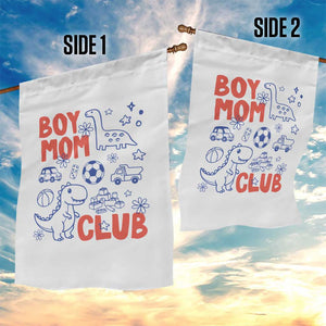 Boy Mom Club Garden Flag Mom Of Boys Dinosaur Kids Toy Doodles TS11 Print Your Wear