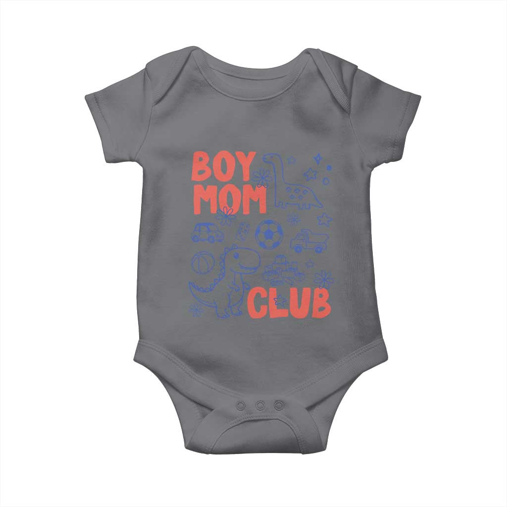 Boy Mom Club Baby Onesie Mom Of Boys Dinosaur Kids Toy Doodles TS11 Charcoal Print Your Wear