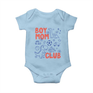Boy Mom Club Baby Onesie Mom Of Boys Dinosaur Kids Toy Doodles TS11 Light Blue Print Your Wear