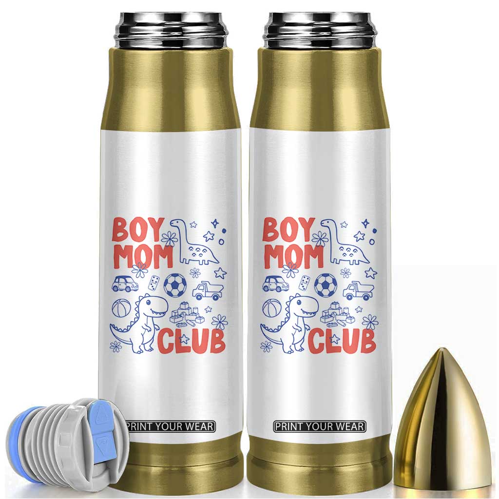 Boy Mom Club Bullet Tumbler Mom Of Boys Dinosaur Kids Toy Doodles TS11 White Print Your Wear