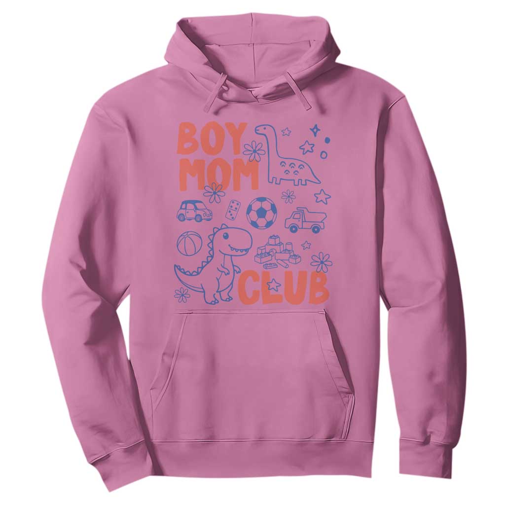 Boy Mom Club Hoodie Mom Of Boys Dinosaur Kids Toy Doodles TS11 Azalea Print Your Wear