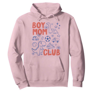 Boy Mom Club Hoodie Mom Of Boys Dinosaur Kids Toy Doodles TS11 Light Pink Print Your Wear