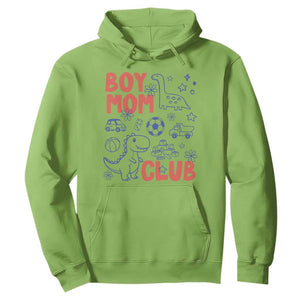 Boy Mom Club Hoodie Mom Of Boys Dinosaur Kids Toy Doodles TS11 Lime Print Your Wear