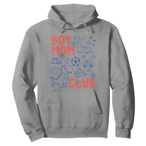 Boy Mom Club Hoodie Mom Of Boys Dinosaur Kids Toy Doodles TS11 Sport Gray Print Your Wear