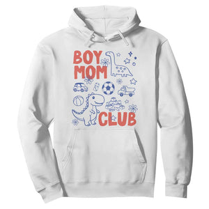 Boy Mom Club Hoodie Mom Of Boys Dinosaur Kids Toy Doodles TS11 White Print Your Wear