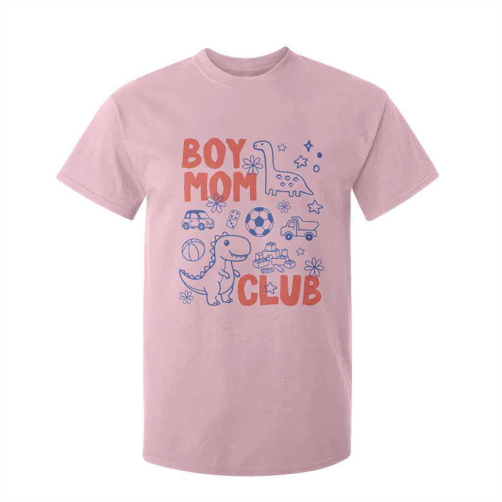 Boy Mom Club T Shirt For Kid Mom Of Boys Dinosaur Kids Toy Doodles TS11 Light Pink Print Your Wear