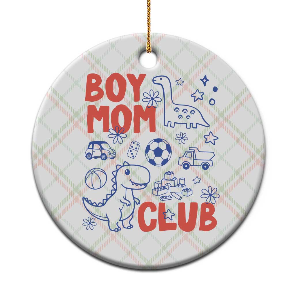 Boy Mom Club Ceramic Ornament Mom Of Boys Dinosaur Kids Toy Doodles TS11 1pc Christmas Plaid Print Your Wear