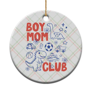 Boy Mom Club Ceramic Ornament Mom Of Boys Dinosaur Kids Toy Doodles TS11 1pc Christmas Plaid Print Your Wear