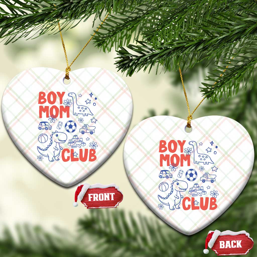 Boy Mom Club Ceramic Ornament Mom Of Boys Dinosaur Kids Toy Doodles TS11 Print Your Wear
