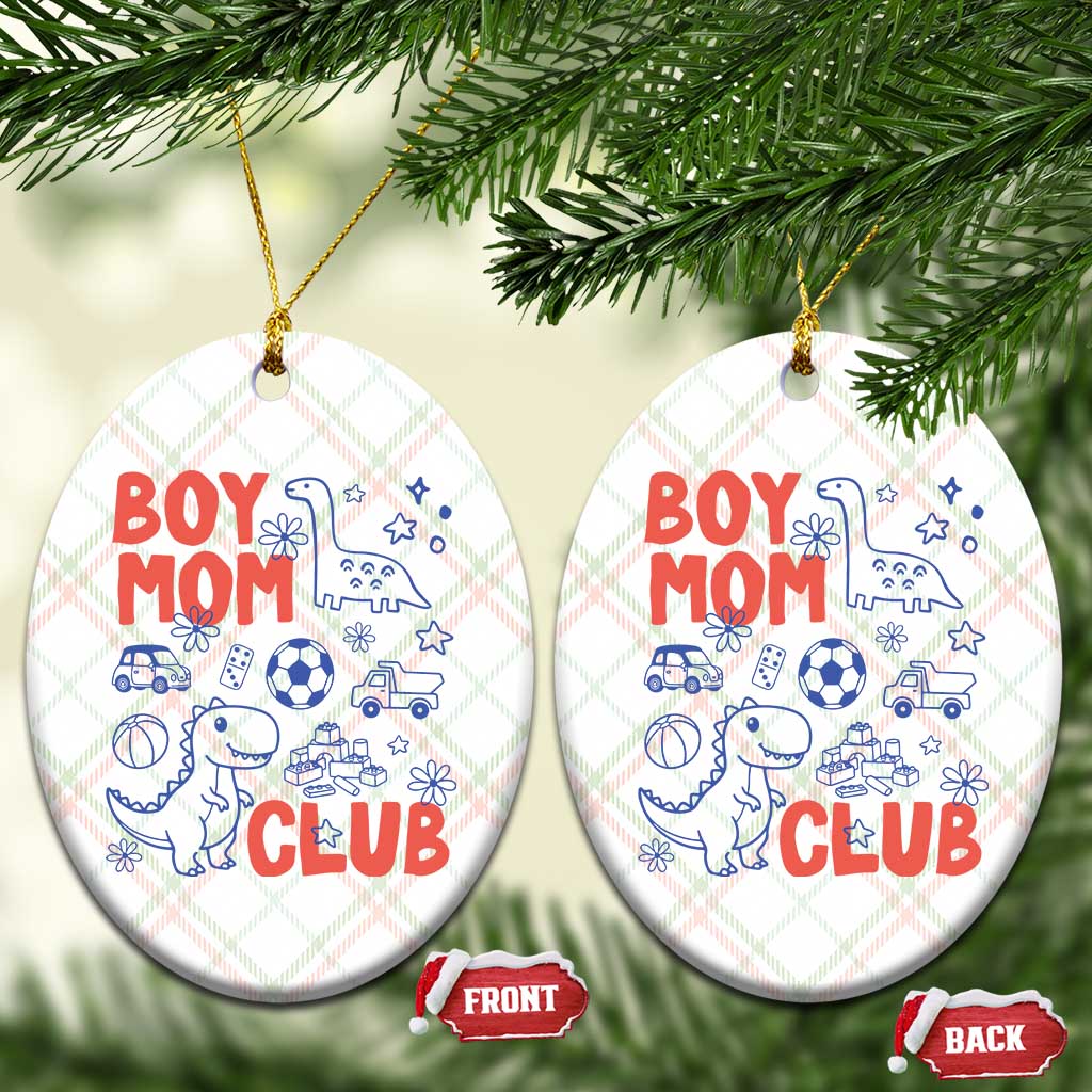 Boy Mom Club Ceramic Ornament Mom Of Boys Dinosaur Kids Toy Doodles TS11 Print Your Wear