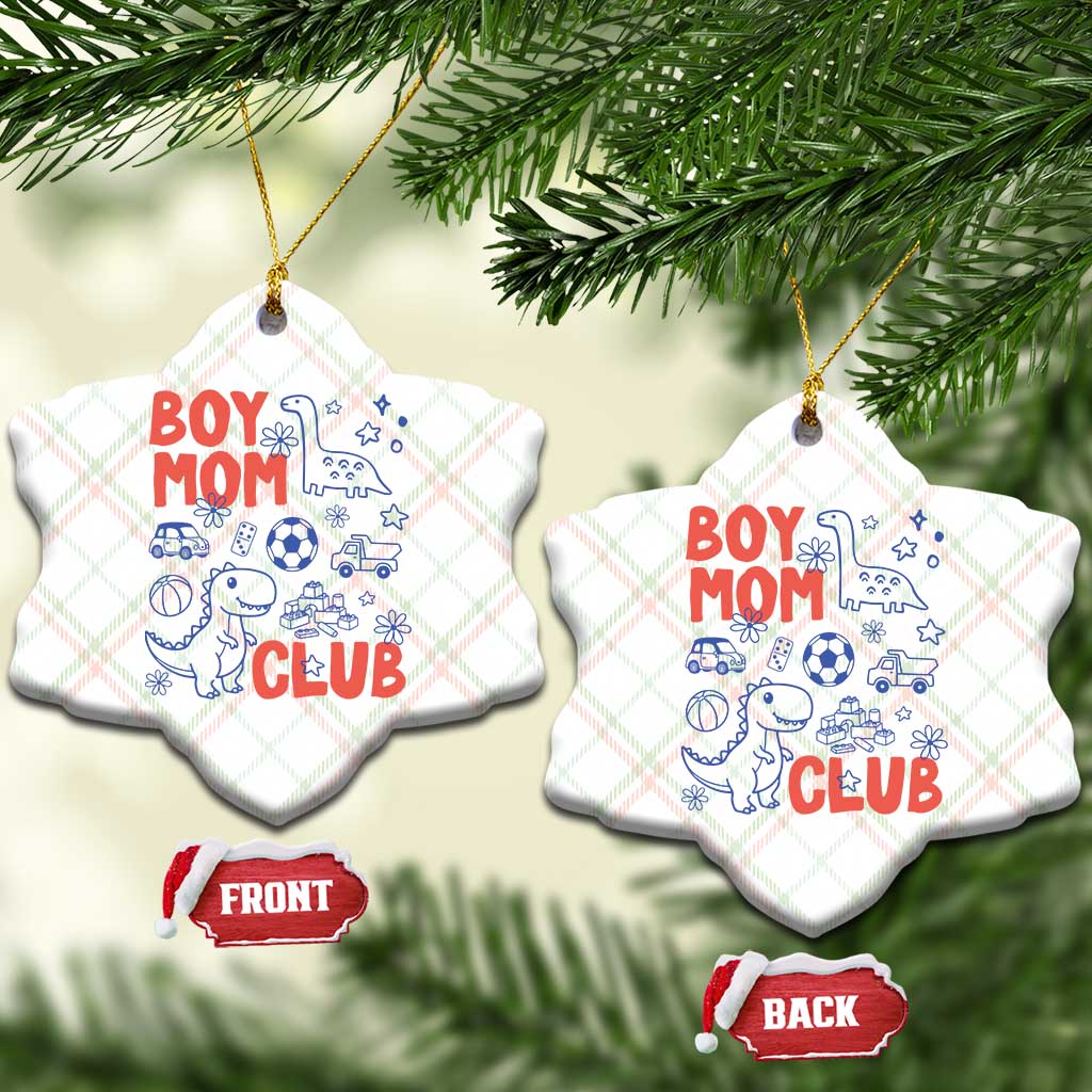 Boy Mom Club Ceramic Ornament Mom Of Boys Dinosaur Kids Toy Doodles TS11 Print Your Wear