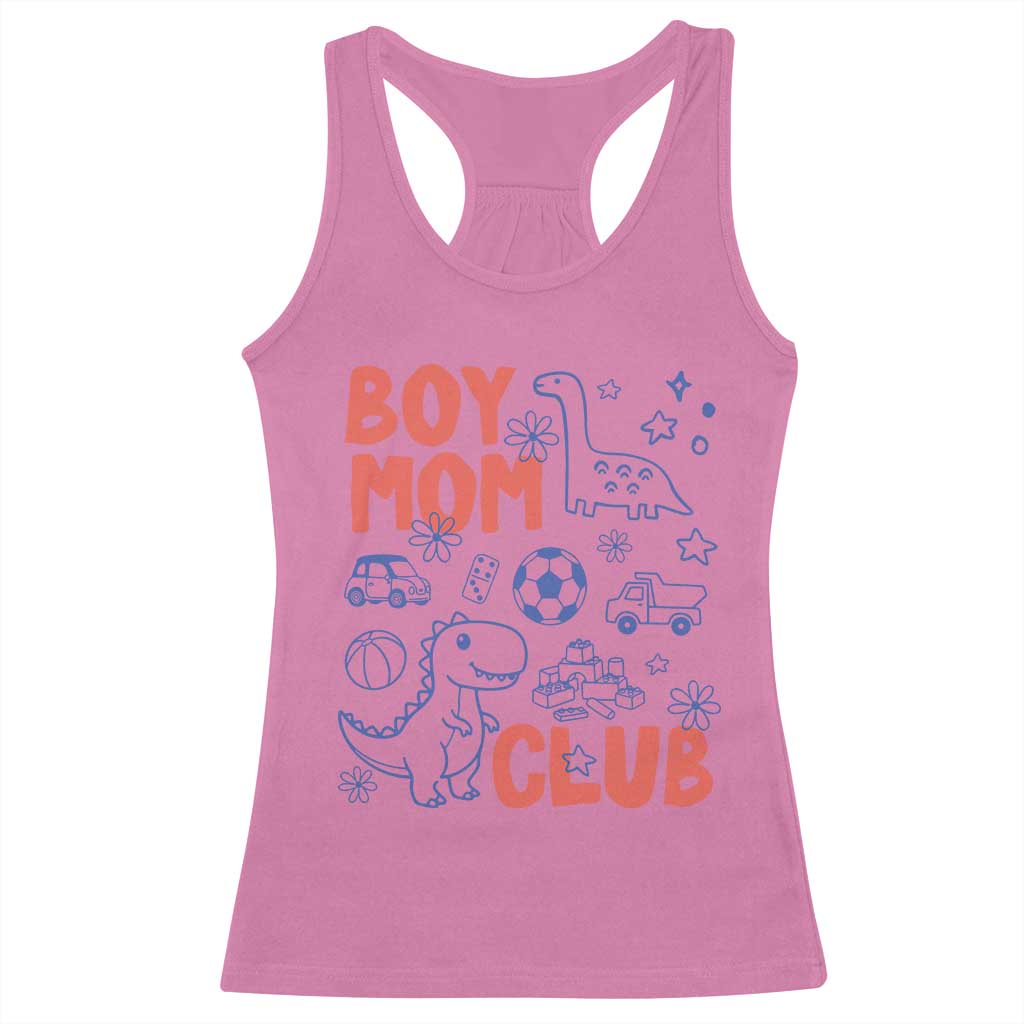 Boy Mom Club Racerback Tank Top Mom Of Boys Dinosaur Kids Toy Doodles TS11 Azalea Print Your Wear