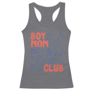 Boy Mom Club Racerback Tank Top Mom Of Boys Dinosaur Kids Toy Doodles TS11 Charcoal Print Your Wear
