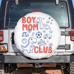 Boy Mom Club Spare Tire Cover Mom Of Boys Dinosaur Kids Toy Doodles TS11 No hole White Print Your Wear