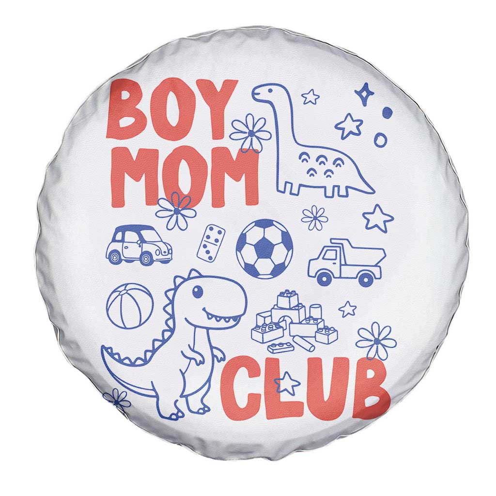 Boy Mom Club Spare Tire Cover Mom Of Boys Dinosaur Kids Toy Doodles TS11 Print Your Wear