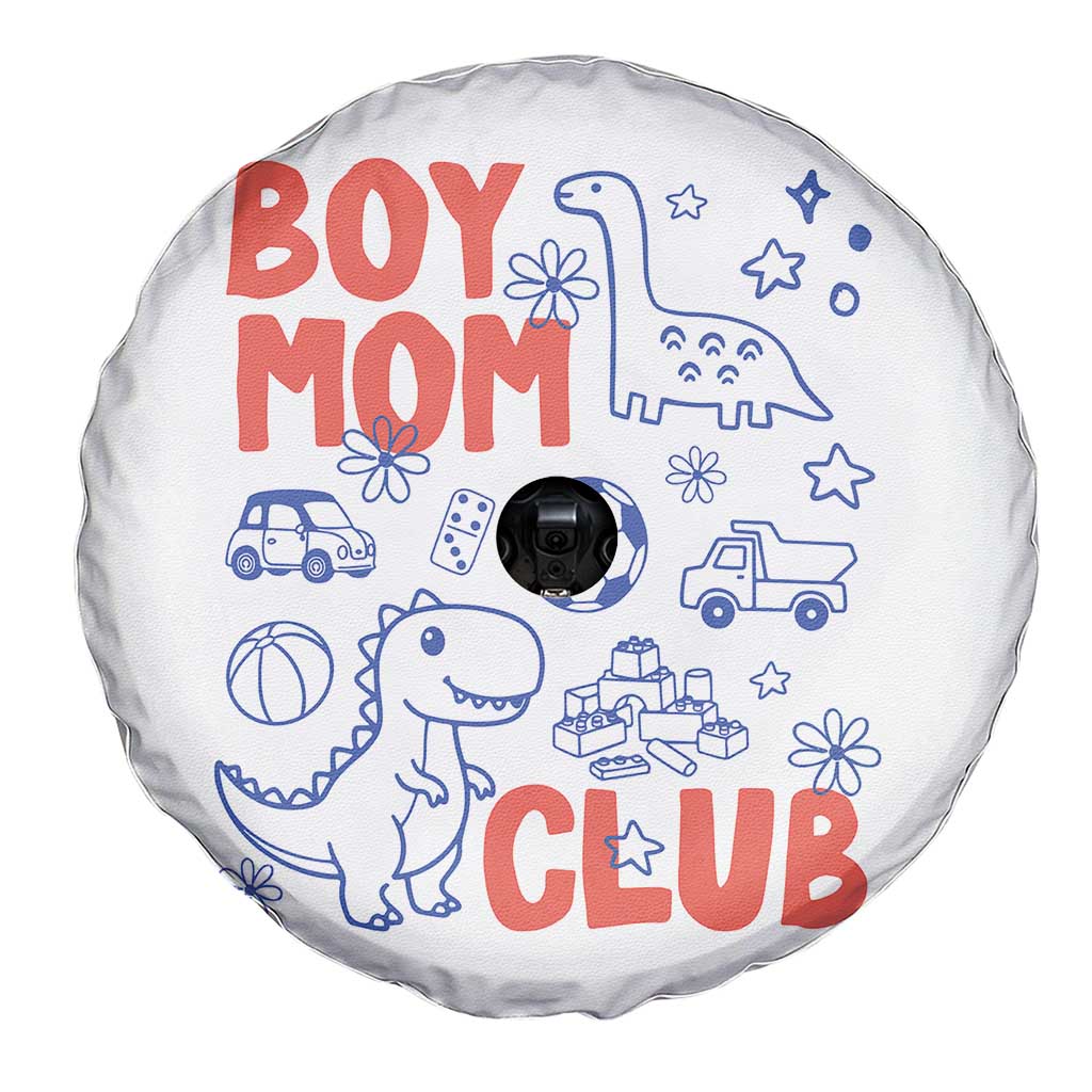 Boy Mom Club Spare Tire Cover Mom Of Boys Dinosaur Kids Toy Doodles TS11 Print Your Wear