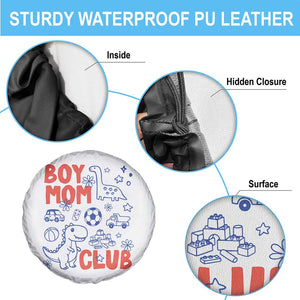 Boy Mom Club Spare Tire Cover Mom Of Boys Dinosaur Kids Toy Doodles TS11 Print Your Wear