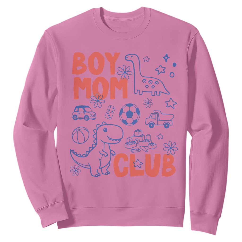 Boy Mom Club Sweatshirt Mom Of Boys Dinosaur Kids Toy Doodles TS11 Azalea Print Your Wear