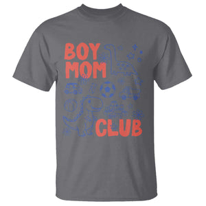 Boy Mom Club T Shirt Mom Of Boys Dinosaur Kids Toy Doodles TS11 Charcoal Print Your Wear