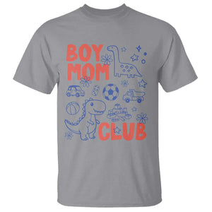 Boy Mom Club T Shirt Mom Of Boys Dinosaur Kids Toy Doodles TS11 Sport Gray Print Your Wear