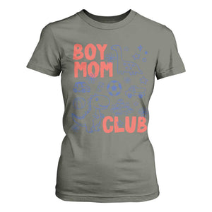 Boy Mom Club T Shirt For Women Mom Of Boys Dinosaur Kids Toy Doodles TS11 Military Green Print Your Wear