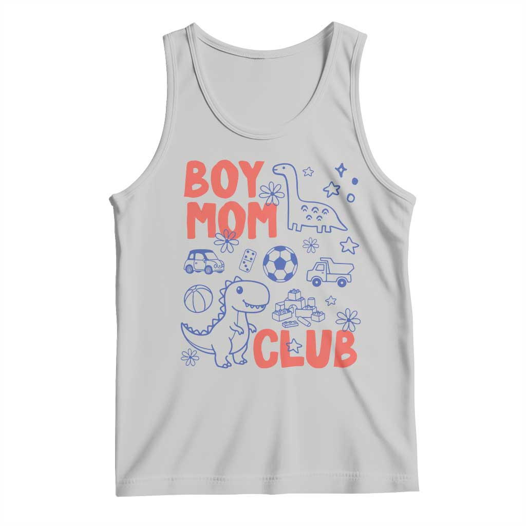 Boy Mom Club Tank Top Mom Of Boys Dinosaur Kids Toy Doodles TS11 Ash Print Your Wear