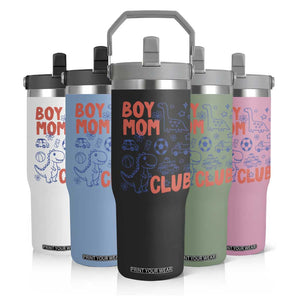 Boy Mom Club Flip Straw Tumbler Mom Of Boys Dinosaur Kids Toy Doodles TS11 Print Your Wear